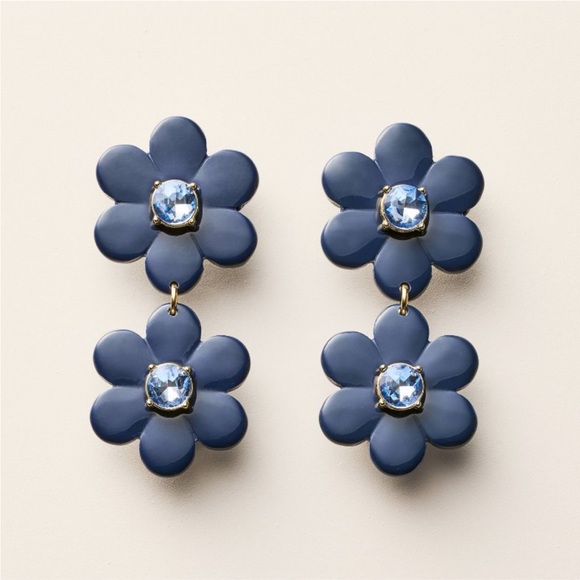kate spade Jewelry - KATE SPADE Floral Linear Earrings Blue LIMITED EDITION